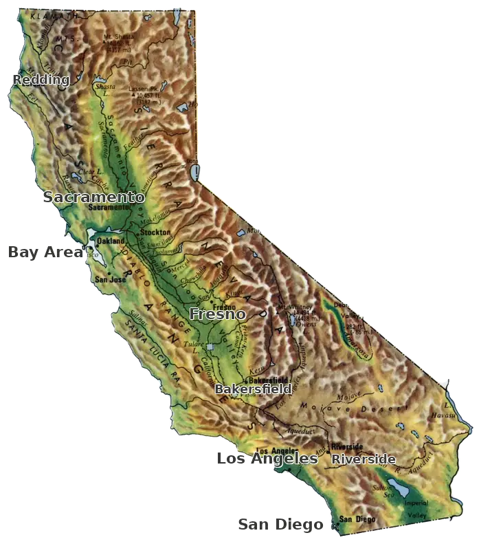 Topographic care map for Kunekune planning in California