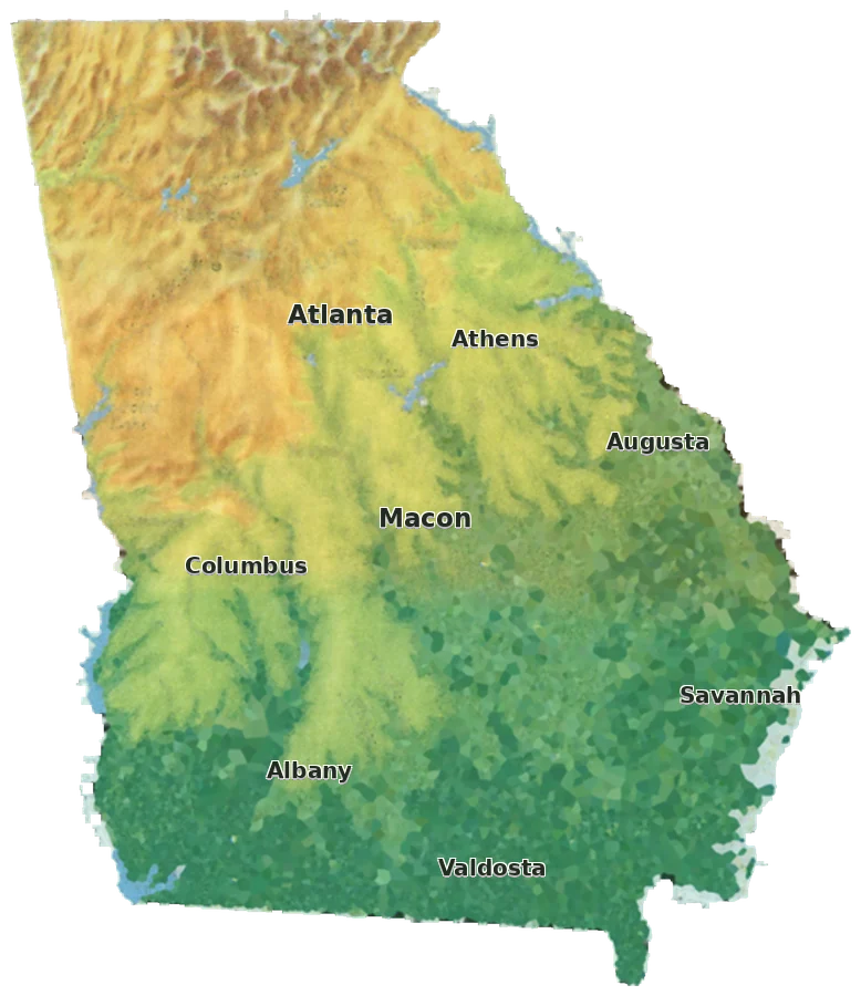 Topographic care map for Kunekune planning in Georgia