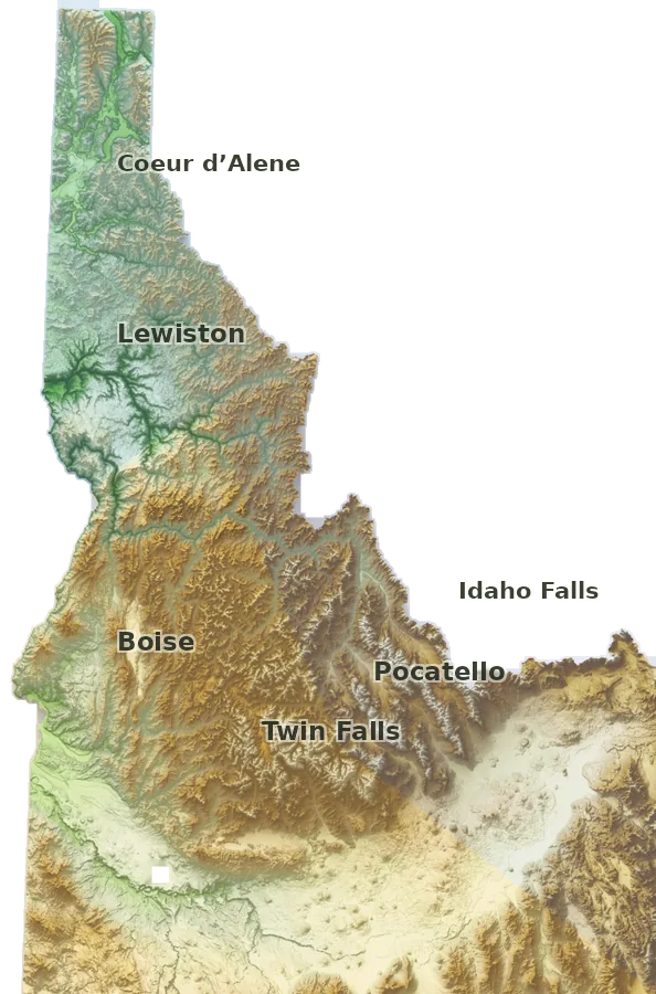 Topographic care map for Kunekune planning in Idaho