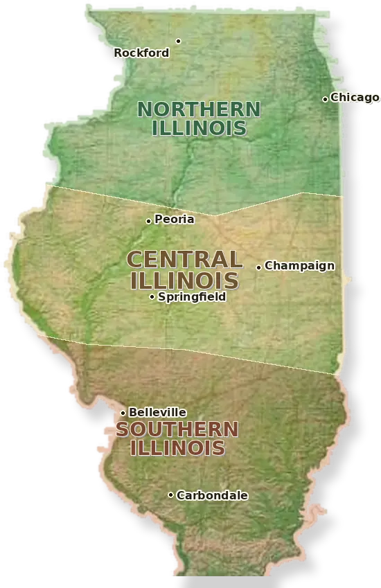 Topographic care map for Kunekune planning in Illinois