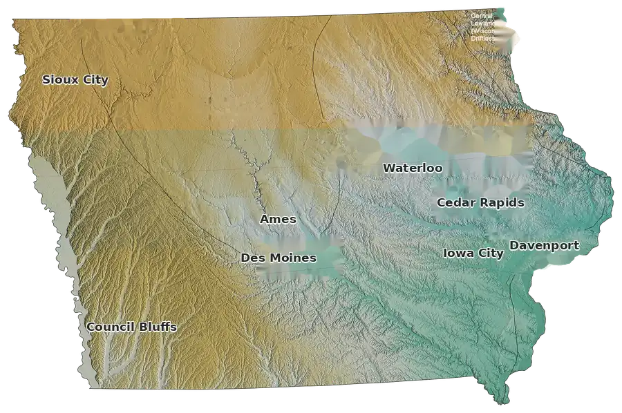 Topographic care map for Kunekune planning in Iowa