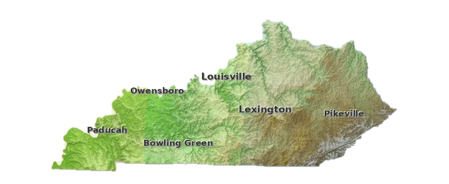 Topographic care map for Kunekune planning in Kentucky
