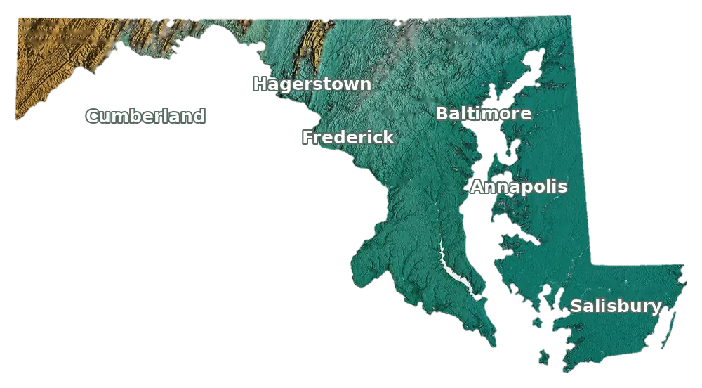 Topographic care map for Kunekune planning in Maryland