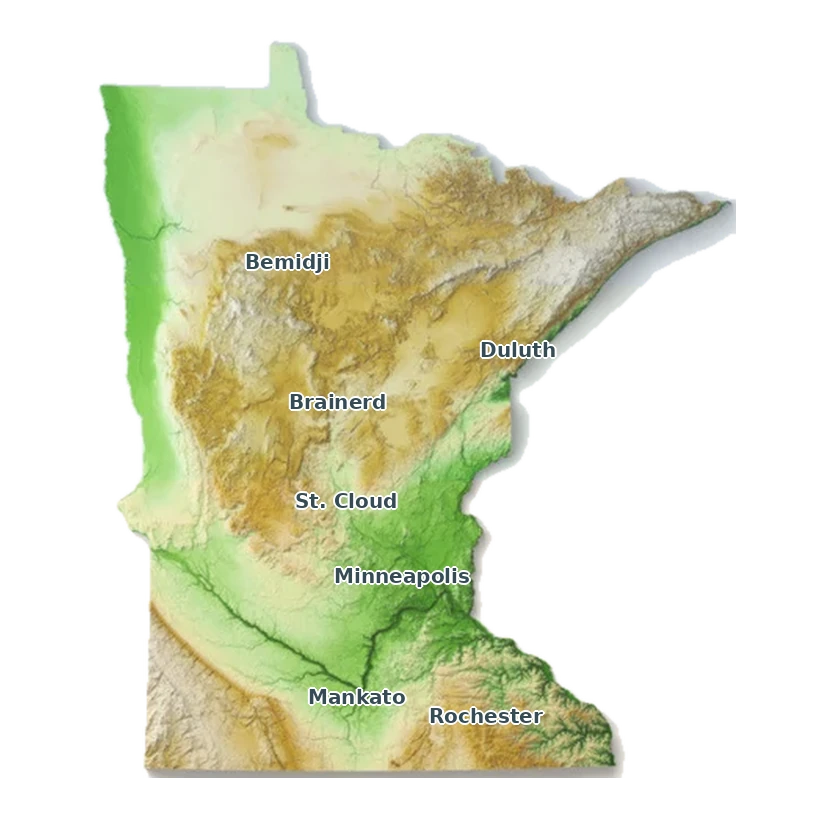 Topographic care map for Kunekune planning in Minnesota