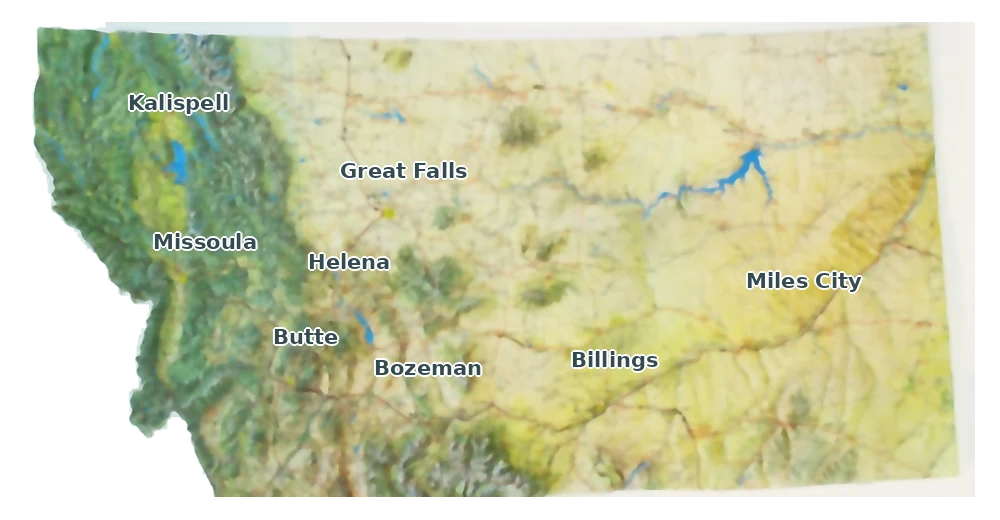 Topographic care map for Kunekune planning in Montana