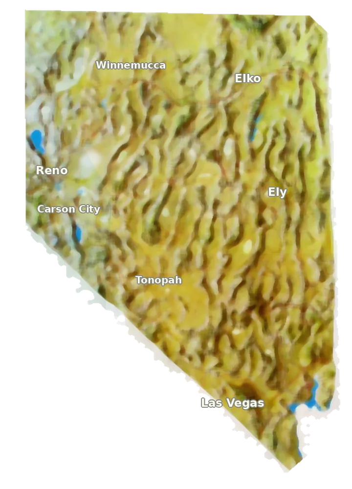 Topographic care map for Kunekune planning in Nevada