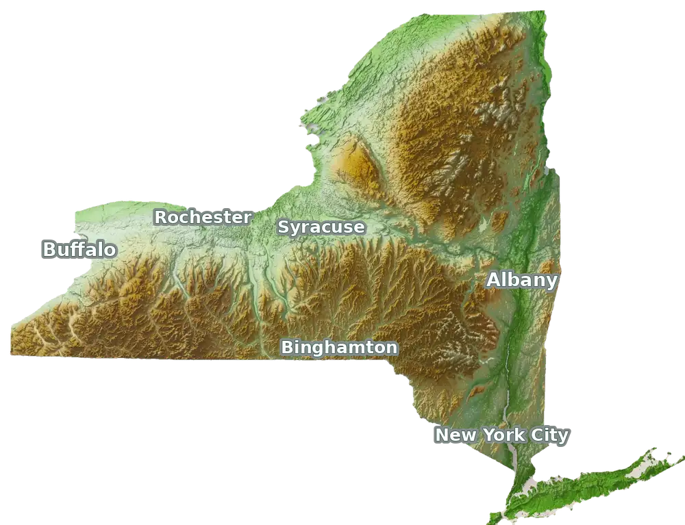 Topographic care map for Kunekune planning in New York