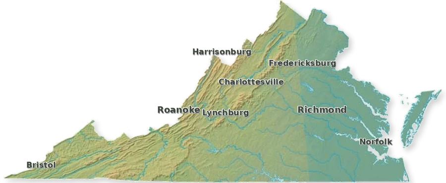 Topographic care map for Kunekune planning in Virginia