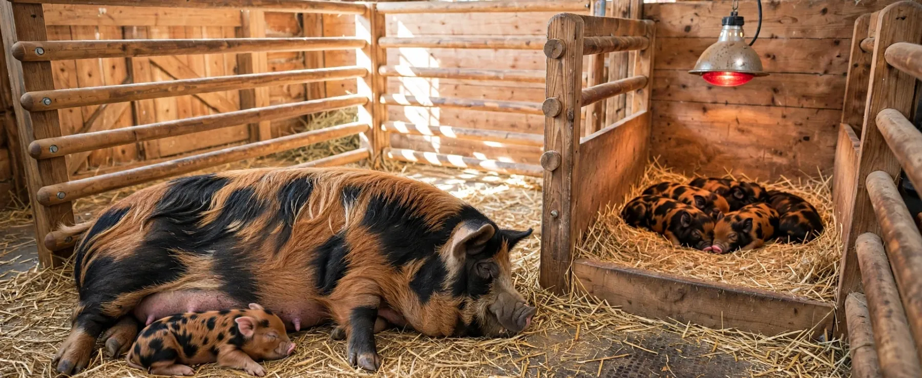 Stall Configuration for Kunekune Farrowing