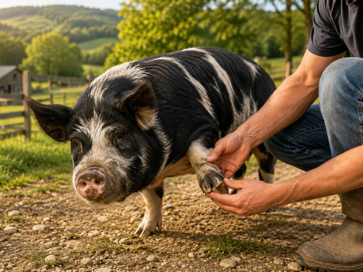 Kunekune hoof care