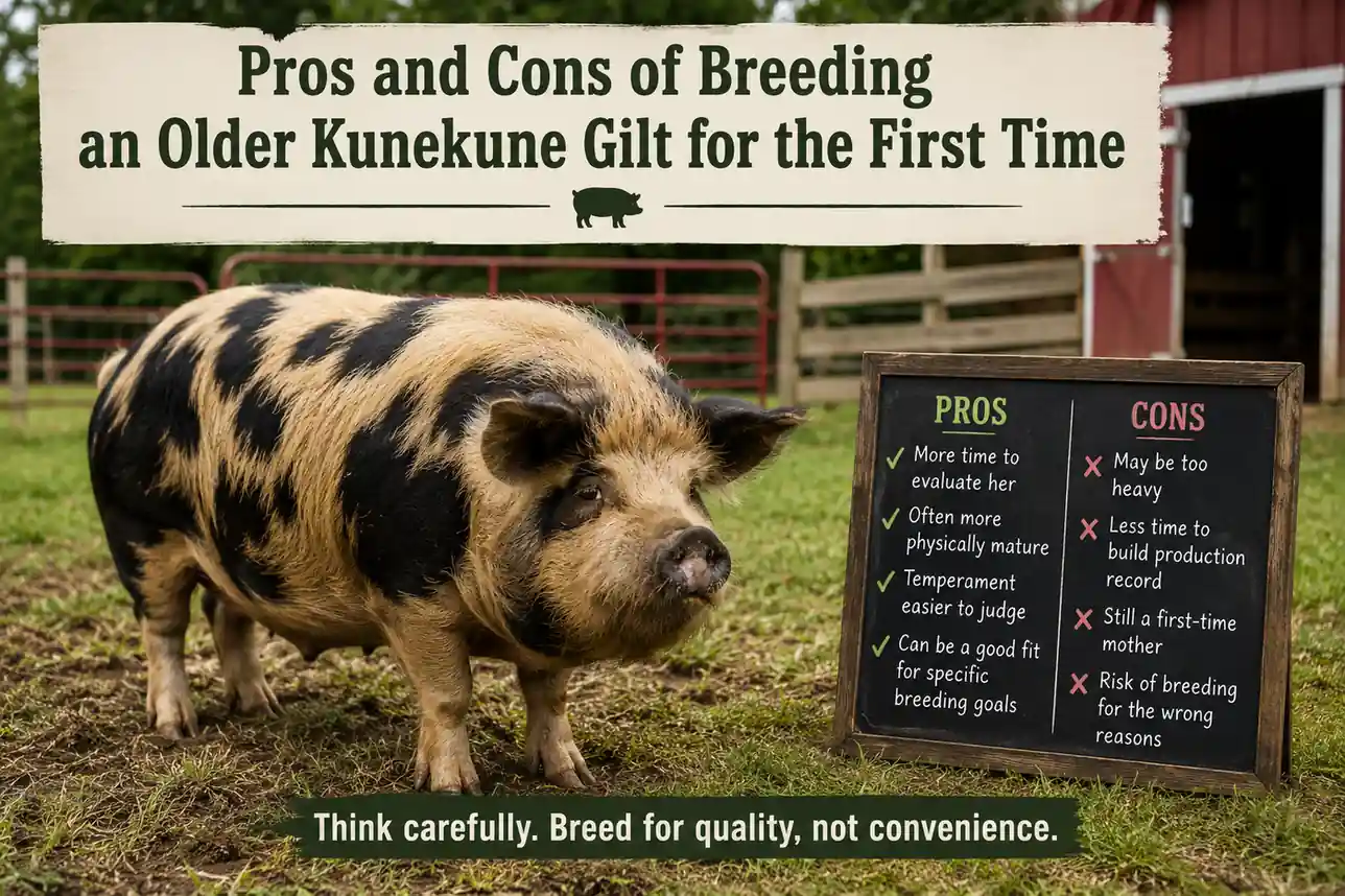 Pros and Cons of Breeding an Older Kunekune Gilt for the First Time