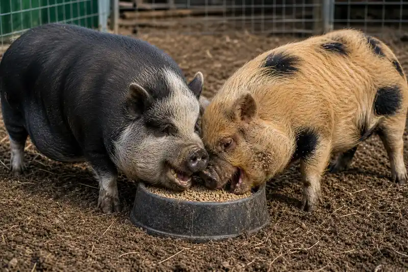 Should You Feed Pigs Together? How to Stop Food Bullying Between a Potbelly and Kunekune